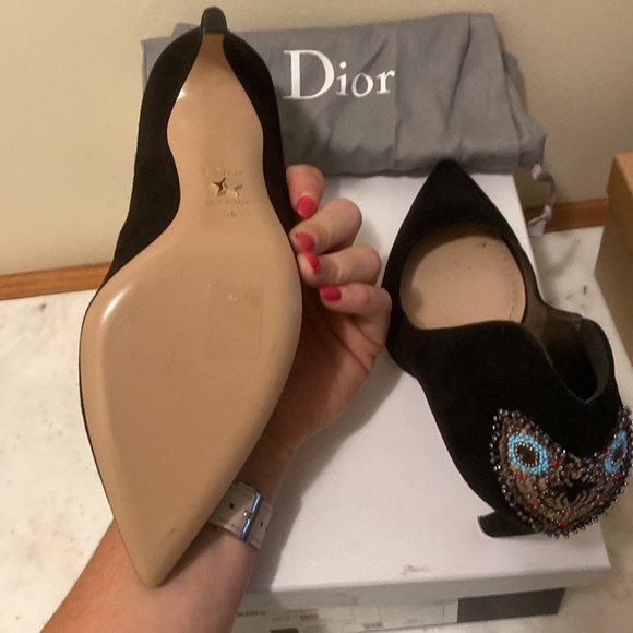 Dior suede and beaded heels, black size 38 - Picture 2 of 4